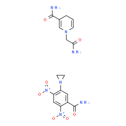 ChemSpider 2D Image | 1-(2-Amino-2-oxoethyl)-1,4-dihydro-3-pyridinecarboxamide - 5-(1-aziridinyl)-2,4-dinitrobenzamide (1:1) | C17H19N7O7