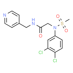 ChemSpider 2D Image | N~2~-(3,4-Dichlorophenyl)-N~2~-(methylsulfonyl)-N-(4-pyridinylmethyl)glycinamide | C15H15Cl2N3O3S