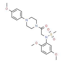 ChemSpider 2D Image | N-(2,5-Dimethoxyphenyl)-N-{2-[4-(4-methoxyphenyl)-1-piperazinyl]-2-oxoethyl}methanesulfonamide | C22H29N3O6S