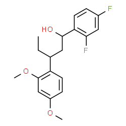 ChemSpider 2D Image | 1-(2,4-Difluorophenyl)-3-(2,4-dimethoxyphenyl)-1-pentanol | C19H22F2O3