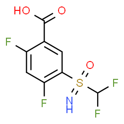 ChemSpider 2D Image | 5-[S-(Difluoromethyl)sulfonimidoyl]-2,4-difluorobenzoic acid | C8H5F4NO3S