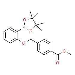 ChemSpider 2D Image | Methyl 4-{[2-(4,4,5,5-tetramethyl-1,3,2-dioxaborolan-2-yl)phenoxy]methyl}benzoate | C21H25BO5