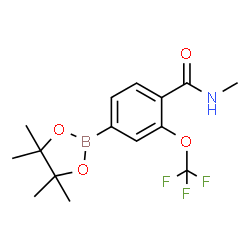 ChemSpider 2D Image | N-Methyl-4-(4,4,5,5-tetramethyl-1,3,2-dioxaborolan-2-yl)-2-(trifluoromethoxy)benzamide | C15H19BF3NO4