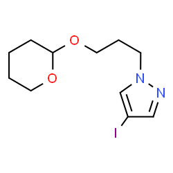 ChemSpider 2D Image | 4-Iodo-1-[3-(tetrahydro-2H-pyran-2-yloxy)propyl]-1H-pyrazole | C11H17IN2O2