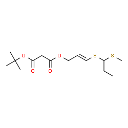 ChemSpider 2D Image | 2-Methyl-2-propanyl (2E)-3-{[1-(methylsulfanyl)propyl]sulfanyl}-2-propen-1-yl malonate | C14H24O4S2