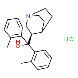 ChemSpider 2D Image | (3R)-1-Azabicyclo[2.2.2]oct-3-yl[bis(2-methylphenyl)]methanol hydrochloride (1:1) | C22H28ClNO