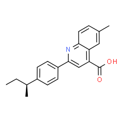 ChemSpider 2D Image | 2-{4-[(2S)-2-Butanyl]phenyl}-6-methyl-4-quinolinecarboxylic acid | C21H21NO2
