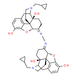 ChemSpider 2D Image | (5alpha,6E)-17-(Cyclopropylmethyl)-6-{[(5alpha)-17-(cyclopropylmethyl)-3,14-dihydroxy-4,5-epoxymorphinan-6-ylidene]hydrazono}-4,5-epoxymorphinan-3,14-diol | C40H46N4O6