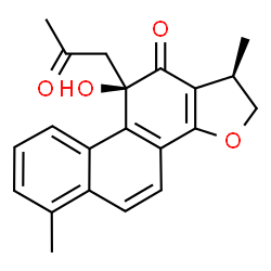 ChemSpider 2D Image | (1R,10R)-10-Hydroxy-1,6-dimethyl-10-(2-oxopropyl)-1,10-dihydrophenanthro[1,2-b]furan-11(2H)-one | C21H20O4