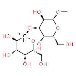 ChemSpider 2D Image | Methyl 3-O-beta-D-(1-~13~C)galactopyranosyl-beta-D-galactopyranoside | C1213CH24O11