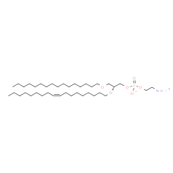 ChemSpider 2D Image | 2-Ammonioethyl (2R)-3-(hexadecyloxy)-2-[(9Z)-9-octadecen-1-yloxy]propyl phosphate | C39H80NO6P