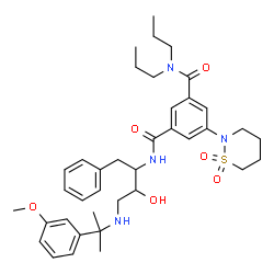 ChemSpider 2D Image | 5-(1,1-Dioxido-1,2-thiazinan-2-yl)-N'-(3-hydroxy-4-{[2-(3-methoxyphenyl)-2-propanyl]amino}-1-phenyl-2-butanyl)-N,N-dipropylisophthalamide | C38H52N4O6S