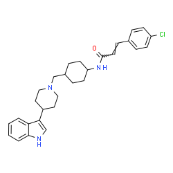 ChemSpider 2D Image | (2E)-3-(4-Chlorophenyl)-N-(4-{[4-(1H-indol-3-yl)-1-piperidinyl]methyl}cyclohexyl)acrylamide | C29H34ClN3O