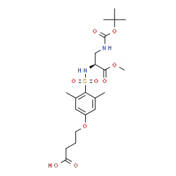 ChemSpider 2D Image | 4-(4-{[(2S)-1-Methoxy-3-({[(2-methyl-2-propanyl)oxy]carbonyl}amino)-1-oxo-2-propanyl]sulfamoyl}-3,5-dimethylphenoxy)butanoic acid | C21H32N2O9S