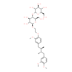 ChemSpider 2D Image | 2-{4-[(2R,3S)-4-(3,4-Dimethoxyphenyl)-2,3-dimethylbutyl]-2-methoxyphenoxy}ethyl 4-O-D-glucopyranosyl-beta-D-glucopyranoside | C35H52O15