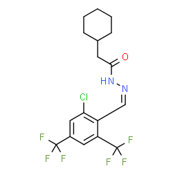 ChemSpider 2D Image | N'-{(Z)-[2-Chloro-4,6-bis(trifluoromethyl)phenyl]methylene}-2-cyclohexylacetohydrazide | C17H17ClF6N2O