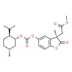 ChemSpider 2D Image | Methyl {(3R)-5-[({[(1R,2S,5R)-2-isopropyl-5-methylcyclohexyl]oxy}carbonyl)oxy]-3-methyl-2-oxo-2,3-dihydro-1-benzofuran-3-yl}acetate | C23H30O7