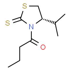 ChemSpider 2D Image | 1-[(4S)-4-Isopropyl-2-thioxo-1,3-thiazolidin-3-yl]-1-butanone | C10H17NOS2