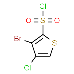 ChemSpider 2D Image | 3-Bromo-4-chloro-2-thiophenesulfonyl chloride | C4HBrCl2O2S2