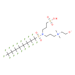 ChemSpider 2D Image | 2-[(3-{[(Heptadecafluorooctyl)sulfonyl](3-sulfopropyl)amino}propyl)(dimethyl)ammonio]ethanolate | C18H23F17N2O6S2