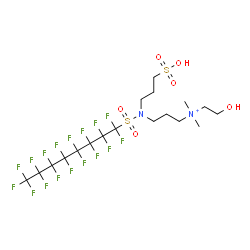 ChemSpider 2D Image | 3-{[(Heptadecafluorooctyl)sulfonyl](3-sulfopropyl)amino}-N-(2-hydroxyethyl)-N,N-dimethyl-1-propanaminium | C18H24F17N2O6S2