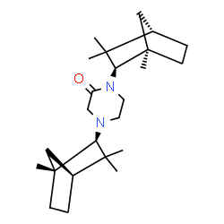 ChemSpider 2D Image | 1,4-Bis[(1R,2R,4S)-1,3,3-trimethylbicyclo[2.2.1]hept-2-yl]-2-piperazinone | C24H40N2O