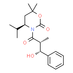 ChemSpider 2D Image | (4R)-3-[(2R,3R)-3-Hydroxy-2-methyl-3-phenylpropanoyl]-4-isopropyl-6,6-dimethyl-1,3-oxazinan-2-one | C19H27NO4