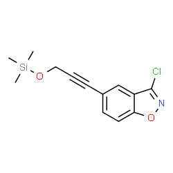 ChemSpider 2D Image | 3-Chloro-5-{3-[(trimethylsilyl)oxy]-1-propyn-1-yl}-1,2-benzoxazole | C13H14ClNO2Si