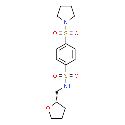 ChemSpider 2D Image | 4-(1-Pyrrolidinylsulfonyl)-N-[(2S)-tetrahydro-2-furanylmethyl]benzenesulfonamide | C15H22N2O5S2