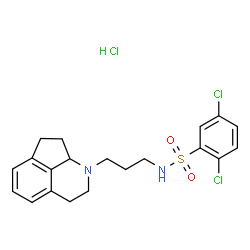 ChemSpider 2D Image | 2,5-Dichloro-N-[3-(3,7,8,8a-tetrahydrocyclopenta[ij]isoquinolin-1(2H)-yl)propyl]benzenesulfonamide hydrochloride (1:1) | C20H23Cl3N2O2S