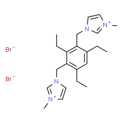 ChemSpider 2D Image | 1,1'-[(2,4,6-Triethyl-1,3-phenylene)bis(methylene)]bis(3-methyl-1H-imidazol-3-ium) dibromide | C22H32Br2N4
