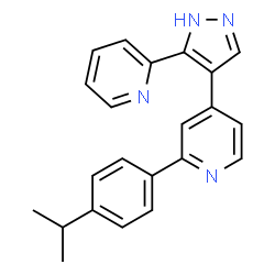 ChemSpider 2D Image | 2-(4-Isopropylphenyl)-4-[5-(2-pyridinyl)-1H-pyrazol-4-yl]pyridine | C22H20N4