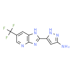 ChemSpider 2D Image | 5-[6-(Trifluoromethyl)-1H-imidazo[4,5-b]pyridin-2-yl]-1H-pyrazol-3-amine | C10H7F3N6