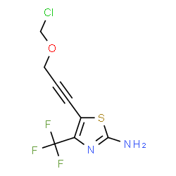 ChemSpider 2D Image | 5-[3-(Chloromethoxy)-1-propyn-1-yl]-4-(trifluoromethyl)-1,3-thiazol-2-amine | C8H6ClF3N2OS