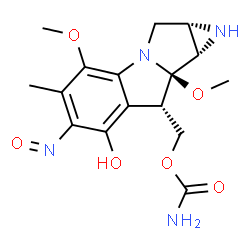 ChemSpider 2D Image | [(1aS,8S,8aR,8bS)-7-Hydroxy-4,8a-dimethoxy-5-methyl-6-nitroso-1,1a,2,8,8a,8b-hexahydroazireno[2',3':3,4]pyrrolo[1,2-a]indol-8-yl]methyl carbamate | C16H20N4O6