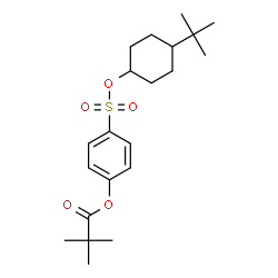 ChemSpider 2D Image | 4-({[4-(2-Methyl-2-propanyl)cyclohexyl]oxy}sulfonyl)phenyl pivalate | C21H32O5S