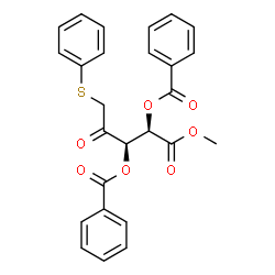 ChemSpider 2D Image | Methyl 2,3-di-O-benzoyl-5-S-phenyl-5-thio-L-threo-pent-4-ulosonate | C26H22O7S