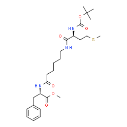 ChemSpider 2D Image | Methyl N-{6-[(N-{[(2-methyl-2-propanyl)oxy]carbonyl}-L-methionyl)amino]hexanoyl}-L-phenylalaninate | C26H41N3O6S