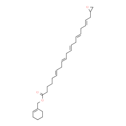ChemSpider 2D Image | 1-Cyclohexen-1-ylmethyl (6E,9E,12E,15E,18E)-20-(2-oxiranyl)-6,9,12,15,18-icosapentaenoate | C29H42O3