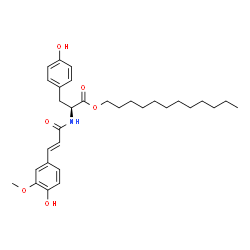 ChemSpider 2D Image | Dodecyl N-[(2E)-3-(4-hydroxy-3-methoxyphenyl)-2-propenoyl]-L-tyrosinate | C31H43NO6