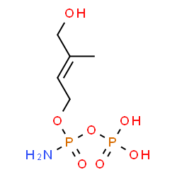 ChemSpider 2D Image | [amino-[(E)-4-hydroxy-3-methyl-but-2-enoxy]phosphoryl] dihydrogen phosphate | C5H13NO7P2