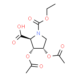 ChemSpider 2D Image | (3R,4S)-3,4-Diacetoxy-1-(ethoxycarbonyl)-L-proline | C12H17NO8