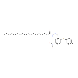 ChemSpider 2D Image | N'-[(Z)-{2-[(4-Methylphenyl)sulfanyl]-5-nitrophenyl}methylene]octadecanehydrazide | C32H47N3O3S