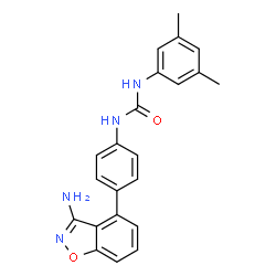 ChemSpider 2D Image | 1-[4-(3-Amino-1,2-benzoxazol-4-yl)phenyl]-3-(3,5-dimethylphenyl)urea | C22H20N4O2
