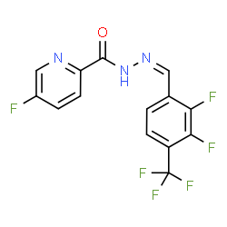 ChemSpider 2D Image | N'-{(Z)-[2,3-Difluoro-4-(trifluoromethyl)phenyl]methylene}-5-fluoro-2-pyridinecarbohydrazide | C14H7F6N3O