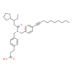 ChemSpider 2D Image | 3-[4-({(3-Cyclopentylpentanoyl)[4-(1-decyn-1-yl)benzyl]amino}methyl)phenyl]propanoic acid | C37H51NO3