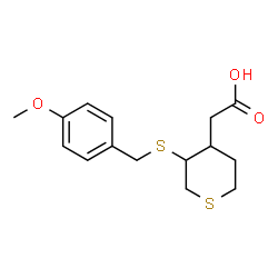 ChemSpider 2D Image | 1,5-Anhydro-3-(carboxymethyl)-2,3-dideoxy-4-S-(4-methoxybenzyl)-1,4-dithiopentitol | C15H20O3S2