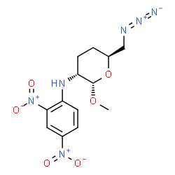 ChemSpider 2D Image | Methyl 6-azido-2,3,4,6-tetradeoxy-2-[(2,4-dinitrophenyl)amino]-alpha-D-erythro-hexopyranoside | C13H16N6O6