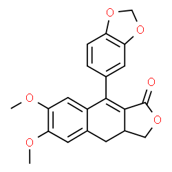 ChemSpider 2D Image | 9-(1,3-Benzodioxol-5-yl)-3a,4-dihydro-6,7-dimethoxynaphtho(2,3-c)furan-1(3H)-one | C21H18O6