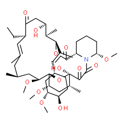 ChemSpider 2D Image | (1R,5S,9S,12S,13R,14S,17R,21S,23S,24R,25S,27R)-17-Ethyl-1,14-dihydroxy-12-{(1E)-1-[(1R,3R,4R)-4-hydroxy-3-methoxycyclohexyl]-1-propen-2-yl}-5,23,25-trimethoxy-13,19,21,27-tetramethyl-11,28-dioxa-4-aza
tricyclo[22.3.1.0~4,9~]octacos-18-ene-2,3,10,16-tetrone | C44H71NO13